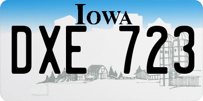IA license plate DXE723