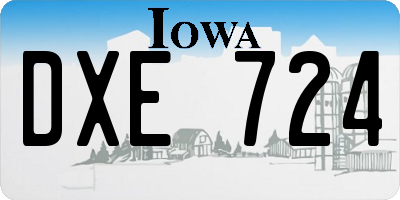 IA license plate DXE724