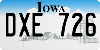 IA license plate DXE726