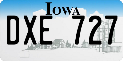 IA license plate DXE727