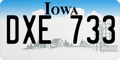 IA license plate DXE733
