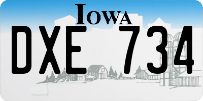 IA license plate DXE734