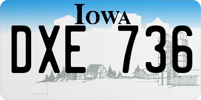 IA license plate DXE736