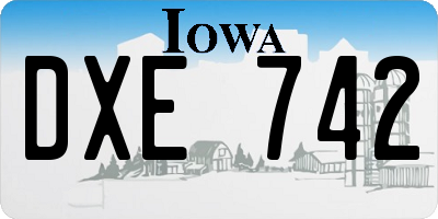 IA license plate DXE742