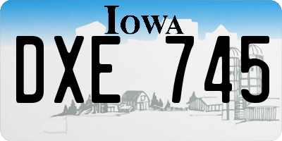 IA license plate DXE745