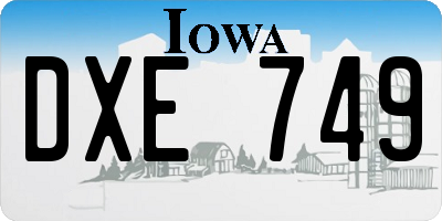 IA license plate DXE749