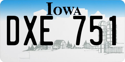 IA license plate DXE751