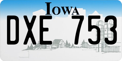 IA license plate DXE753