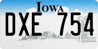 IA license plate DXE754
