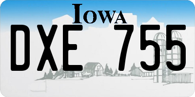 IA license plate DXE755