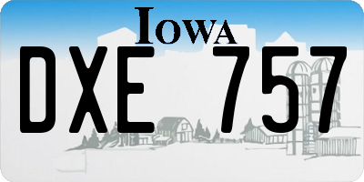 IA license plate DXE757