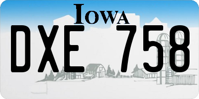 IA license plate DXE758