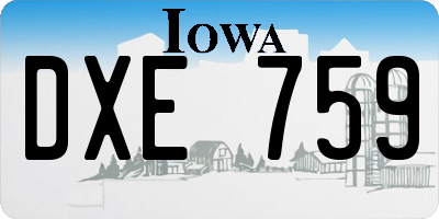 IA license plate DXE759