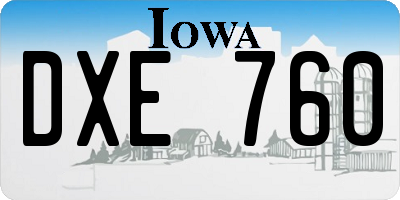 IA license plate DXE760