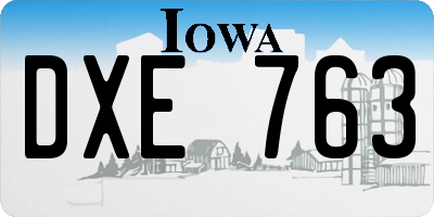 IA license plate DXE763