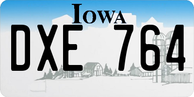 IA license plate DXE764