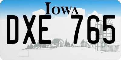 IA license plate DXE765