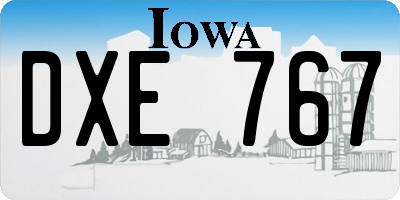 IA license plate DXE767