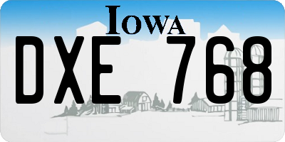 IA license plate DXE768