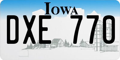 IA license plate DXE770