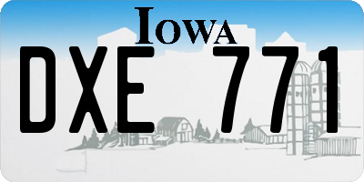 IA license plate DXE771