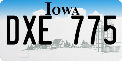 IA license plate DXE775