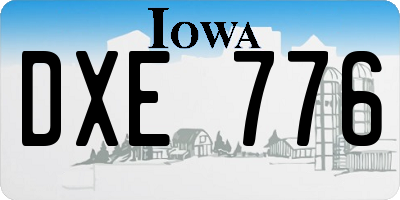 IA license plate DXE776