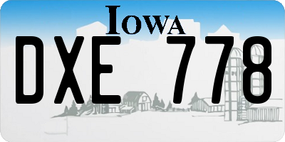 IA license plate DXE778