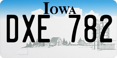 IA license plate DXE782