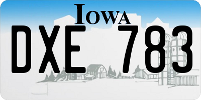IA license plate DXE783