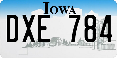IA license plate DXE784