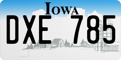 IA license plate DXE785
