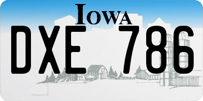 IA license plate DXE786