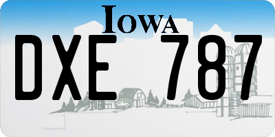 IA license plate DXE787