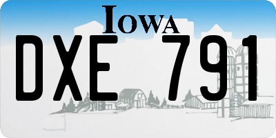 IA license plate DXE791