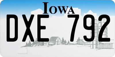 IA license plate DXE792
