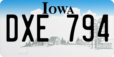 IA license plate DXE794