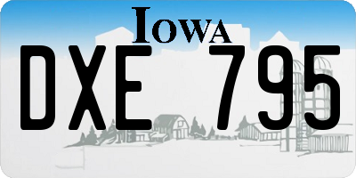 IA license plate DXE795