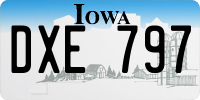 IA license plate DXE797