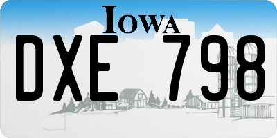 IA license plate DXE798