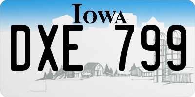 IA license plate DXE799
