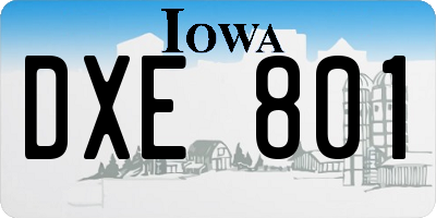 IA license plate DXE801