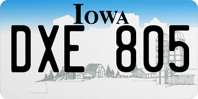 IA license plate DXE805