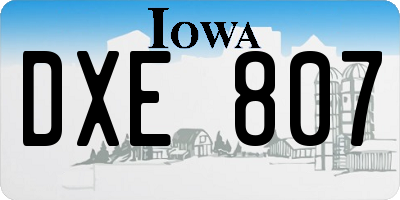 IA license plate DXE807