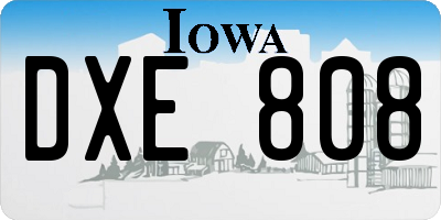 IA license plate DXE808