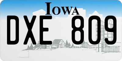 IA license plate DXE809