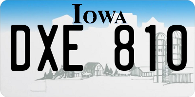 IA license plate DXE810