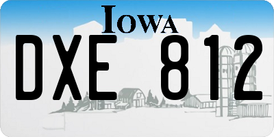 IA license plate DXE812