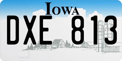 IA license plate DXE813