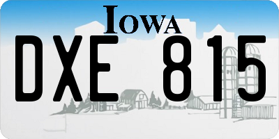 IA license plate DXE815